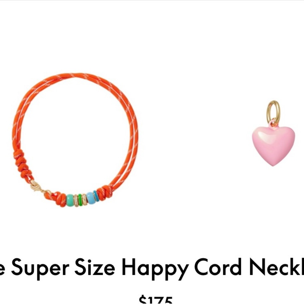 ROXANNE ASSOULIN The Super Size Happy Cord Necklace Pink Charm firm price